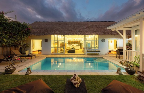 Sunset Road Villa | Thatched Tropical Garden Home with Pool in Trendy Seminyak